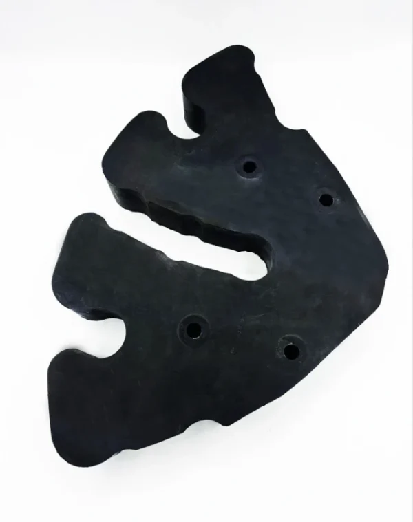 Atlas Copco Epiroc Segment 3128307471 rod-separating block for Simba H1354, featuring a metal core with rubber-carbon coating, designed for underground mining rigs
