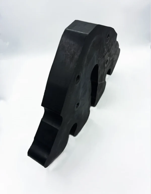 Atlas Copco Epiroc Segment 3128307471 rod-separating block for Simba H1354, featuring a metal core with rubber-carbon coating, designed for underground mining rigs